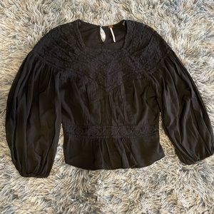 FREE PEOPLE BLACK BLOUSE